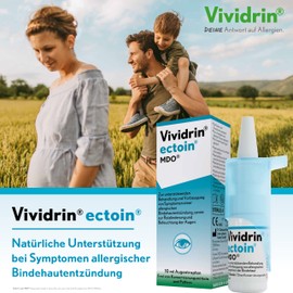 Vividrin ectoin MDO Augentropfen: Symptomlinderung bei allergisch-gereizten Augen, mit Ectoin und Hyaluronsäure, 10 ml