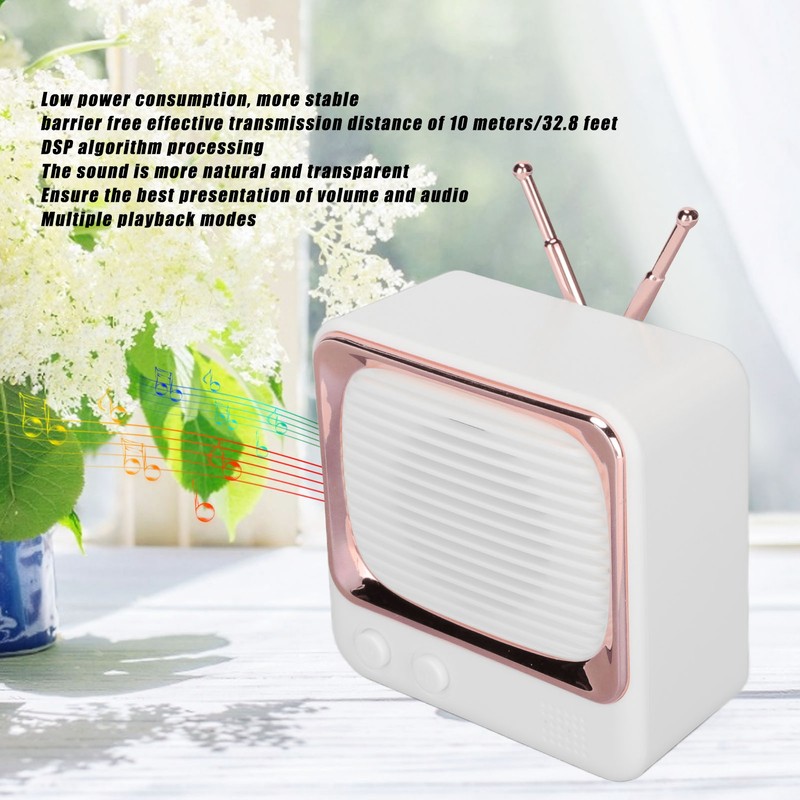 TV Shaped BT Speaker Wireless Lightweight Portable Mini Classic Style