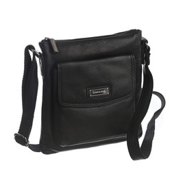Greenland Nature Black Nappa Leather Shoulder Bag 21 cm, black