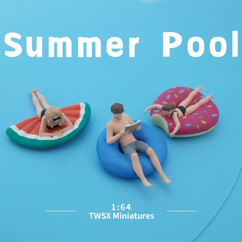 3pcs Pool Queue Models 1:64 Scale for Macro Photography