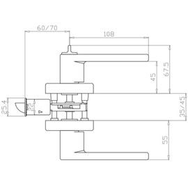 Design House 581116 Karsen Modern Privacy Bed and Door Bath Lever Satin Nickel
