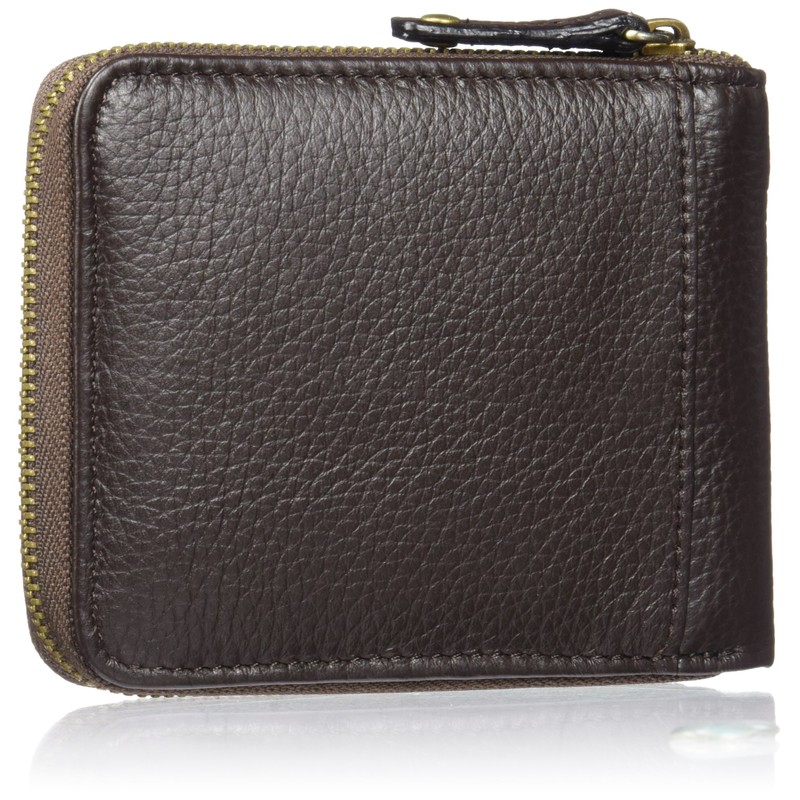 Dopp Men's Soho RFID Blocking Leather Zip-Around Wallet, Brown, One