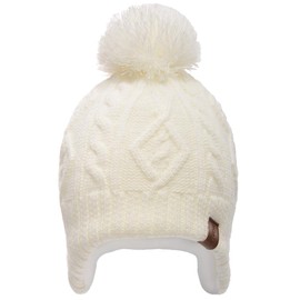 Foruhoo Boy's Winter Beanie Hat, Girl’s Knitted Hat with Bobble (Q001) - White, size: 53