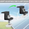 Mailfull Pack of 8 Solar Panel Brackets 30 mm Black