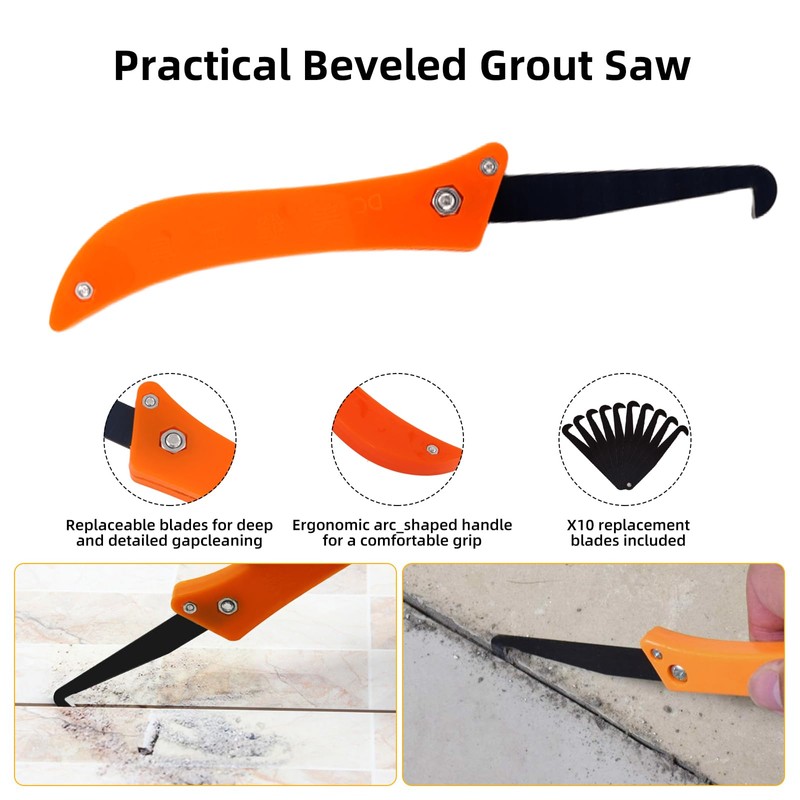17 Pcs Pro Grout Removal Repair Tool, Grout Rake with