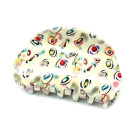 Large Oil Painting Hair Clip Beautiful Women Hair Clip Headpiece Elegant Hair Accessory (Peacock Spot)