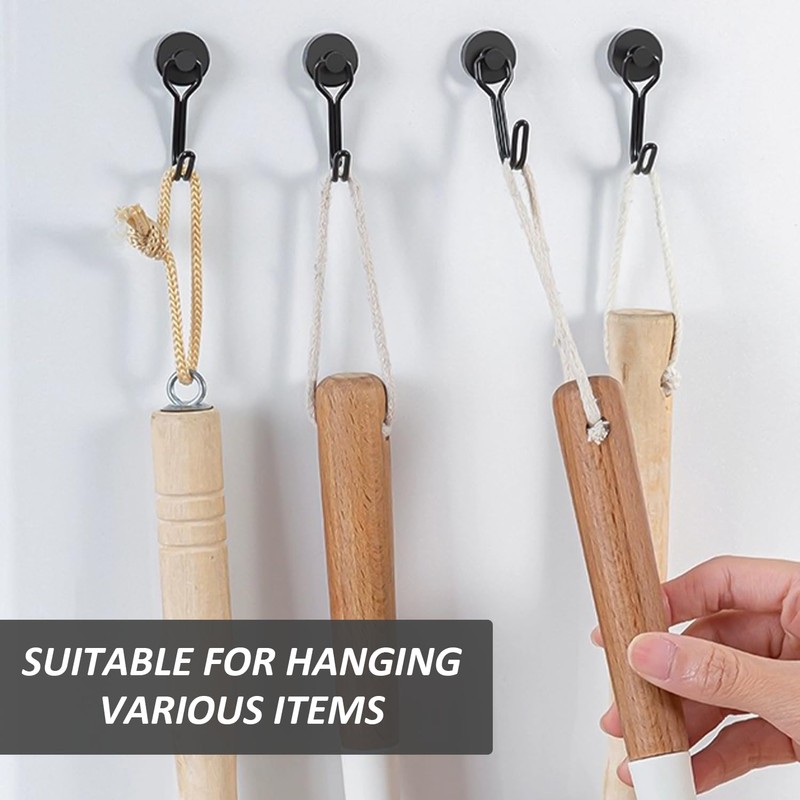 HDGSAFD Pack of 6 magnetic hooks, magnetic coat hooks, rotating