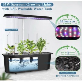 TRECAAN 7 Pods SMART Hydroponics Grow System Indoor Herb Garden Kit w/ LED Light