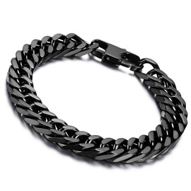Cupimatch Fashionable, 16 mm-wide, Silver Tone, Stainless Steel, High Polished, Link Chain Bracelet for Men and Women, 20.7cm, Stainless Steel