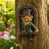 Tree Hugger Gnome Statue for Outdoor Decor – Funny Resin