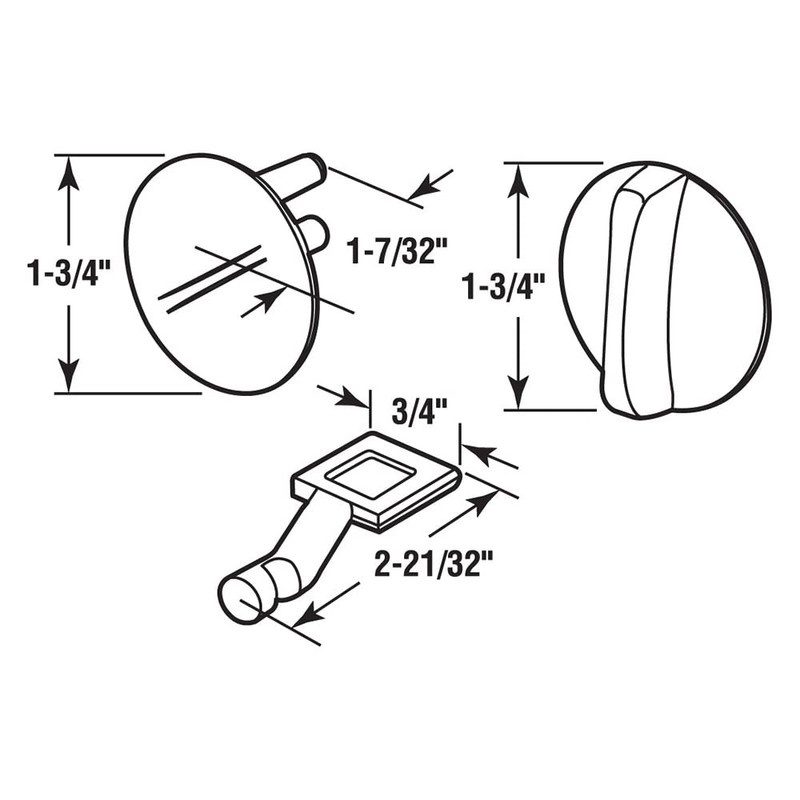 Prime-Line 658-7112 Concealed Latch Knob Set w/Flat Tip Bolt, Cast