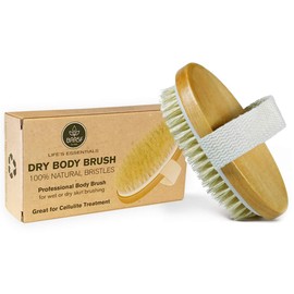 Dry Body Brush - 100% Natural Bristles - Cellulite Treatment, Increase Circulation and Tighten Skin. (Pack of 1)
