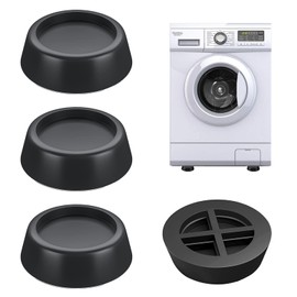 Washing Machine Feet, 4 Pcs Washing Machine Rubber Feet Pad, Non Slip Anti Vibration Washing Machine Feet Pad For Dryer Washing Machine Dishwasher (Black)