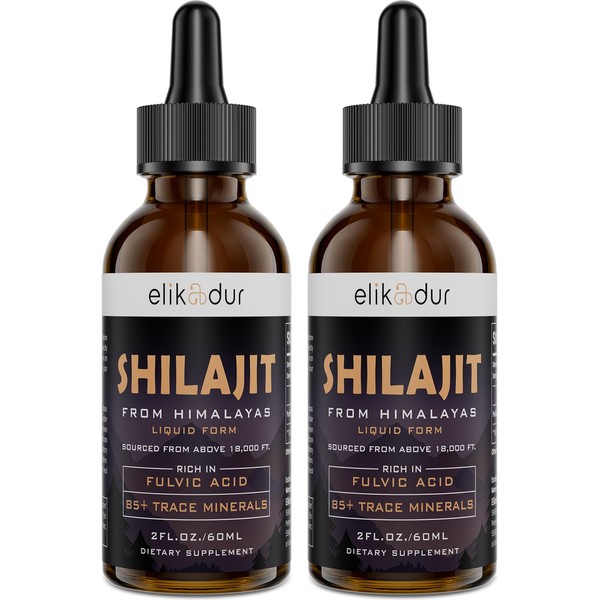 Elikadur Shilajit Resin Organic Liquid Supplement, Shilajit Himalayan Organic, Shilajit