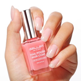 Capa base para esmalte de uñas normal con calcio orgánico, secado rápido al aire, capa base para uñas original de color rosa claro para fortalecer... 