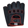Riparo Mens Genuine Leather Reverse Stitched Half-Finger Driving Motorcycle Gloves