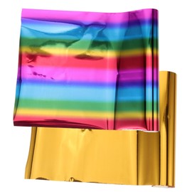 KONTONTY Aluminum Foil Transfer Sheets 2 Rolls Heat Activated Foil Paper for DIY Craft Projects