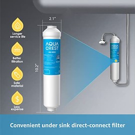 AQUA CREST 5KDC Under Sink Water Filter System, Direct Connect Under Sink Water Filter, NSF/ANSI Tested, Reduces PFAS, PFOA/PFOS, Chlorine, 5K Gallons Ultra High Capacity