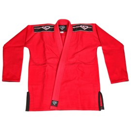 KO Sports Gear Red BJJ Gi - Pearl Weave - for Brazilian Jiu-Jitsu, Grappling, and Mixed Martial Arts - Kimono and Pants A4 Red