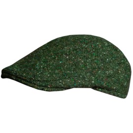 Traditional Irish Tweed Flat Cap, Made in Donegal Ireland, Green, XL