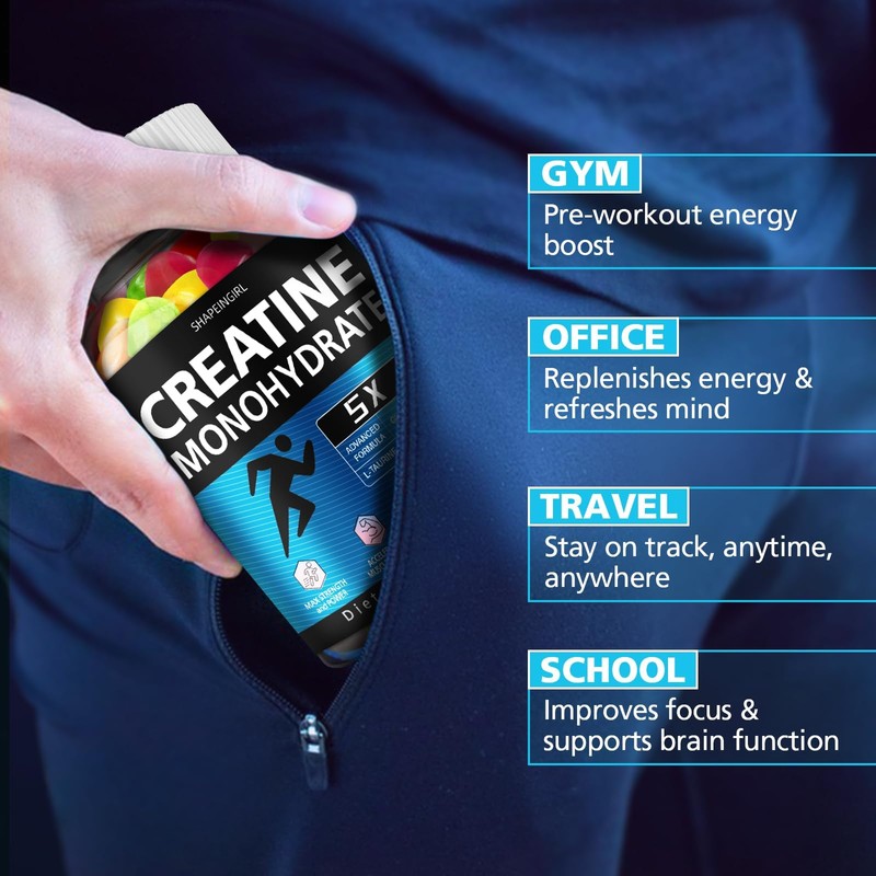 SHAPEINGIRL Creatine Monohydrate Gummies - Clean Creatine for Women Men
