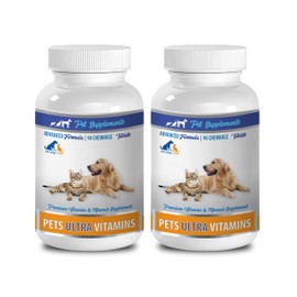 cat Vitamin Senior - PET Ultra Vitamins - Premium Minerals - for Cats and Dogs - Calcium for Cats - 2 Bottle (180 Chewable)