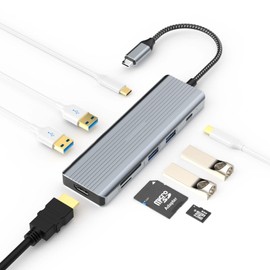 Tiergrade USB C Hub Multiport Adapter 9 in 1, Type C Docking Station with 4K HDMI, 100W PD, 2*USB 3.0, 2*USB 2.0, SD Card Reader