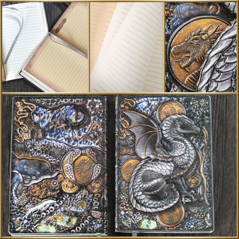 LaVenty Vintage Dragon DND Notebook Dragon Paper Notepad Hardcover A5