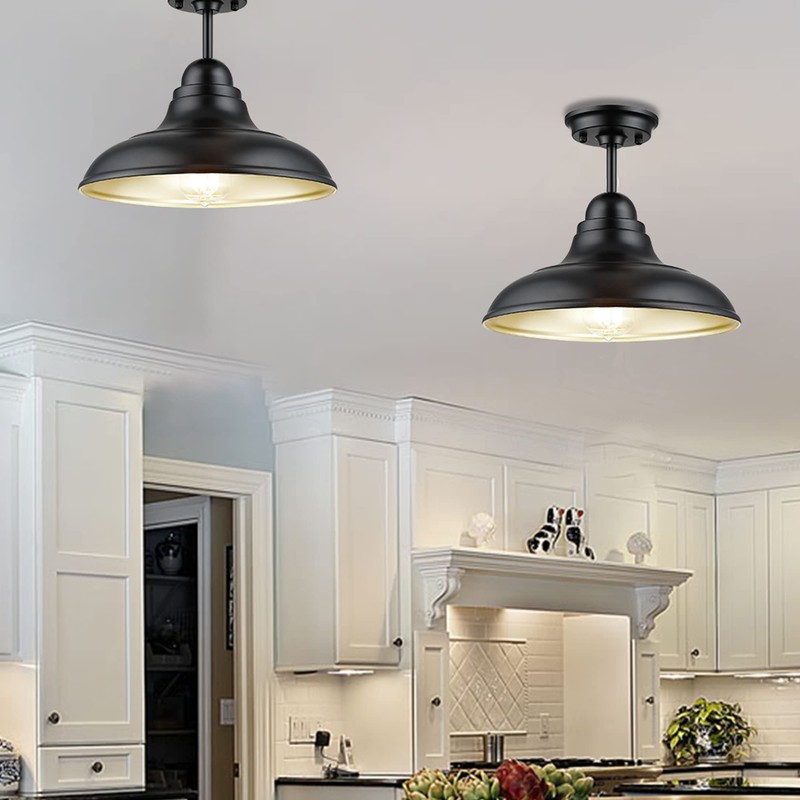 FLQMYQ Farmhouse Semi Flush Mount Ceiling Lights, Modern Ceiling Light