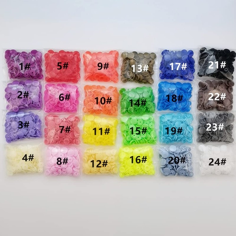 20 Sets T5 Resin Plastic Snaps Buttons Snap Fasteners Press