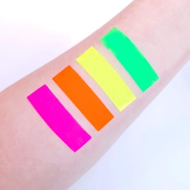 UV Glow Neon Face and Body Paint 10ml - Set of 4 Tubes - Fluorescent