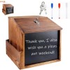 Mineup Wooden Suggestion Box, Donation Box Lockable, Wooden Ballot Box,