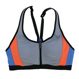 Victoria's Secret Sport Bra Front Close Knockout Colorblock (32C, Gray Orange)