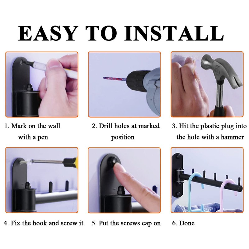 Clothes Hanger Rack Swing Arm, Folding Wall Mounted Clothes Hanger
