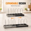 Expandable Kitchen Cabinet Organizer with 7 Adjustable Stainless Steel Dividers