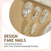30Pcs Handmade Nails 3D Flower Press on Nails Almond with