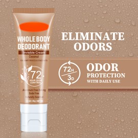 Wenrny Whole Body Deodorant for Women, 72 Hour Odor Control, Women's Deodorant, Invisible Cream Body Deodorant, Deodorant for Men & Women, All Day Odor Protection, Aluminum Free,3.0 Oz (Coconut)