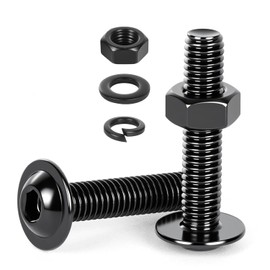 20 PCS Nuts and Bolts, Black Stainless Steel M5×30mm Bolt Socket Screws with Flat Washers and Locking Washers, Bolts and Nuts Set, Cap Head Screws Assortment Kit