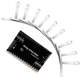 10 Pcs Guitar Luthier Tools Include 9 Pcs Understring Guitar Radius Gauge and 1 String Action Height Gauge Ruler, Measuring Setup Tool Kit for Guitar Bass