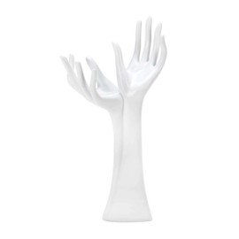 Modern Art White Polyresin Hand Hold Design Jewelry Holder Stand Home Decor