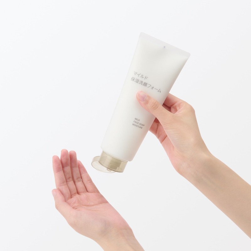 Muji 84464904 Mild Moisturizing Facial Wash Foam (Large Capacity), 7.7