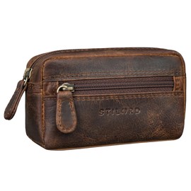 STILORD 'Neal' Key Wallet Leather Key Case Men Women with Key Fob Small Key Pocket RFID with Gift Box, Soria - Brown, coin purse