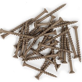 Exterior #8 x 2" (250pcs) Deck Screws Type 17 Flat Head Square Robertson Drive Self Tapping Screws Coarse Thread Canyon Yellow SKT SRII Coating…