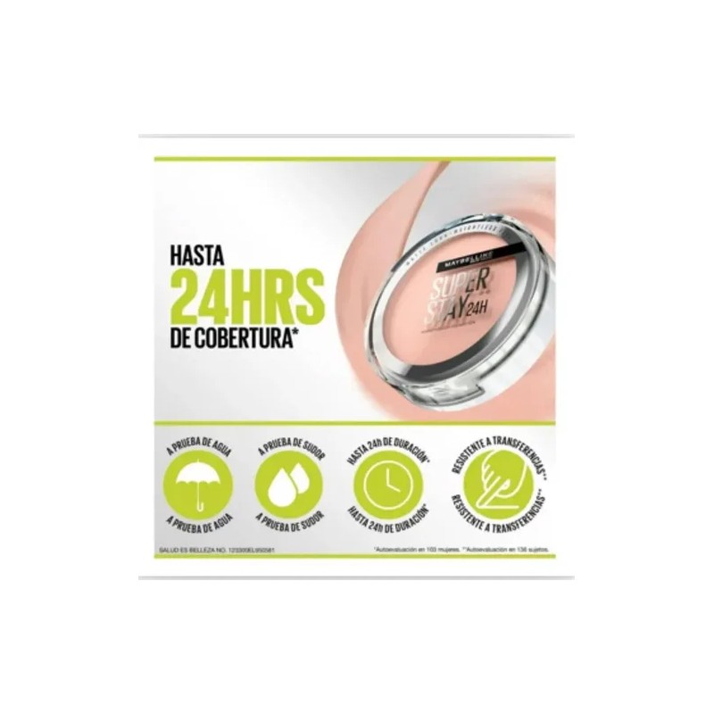 Maybelline Súper Stay 24h Hybrid Powder Foundation Polvo Com