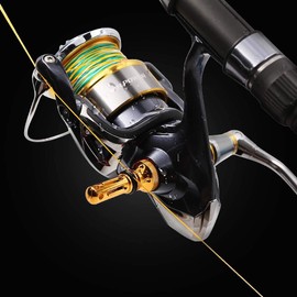 SANLIKE Reel Stand, Spinning Reel Holder, Line Stopper, Hook Keeper, Aluminum, Ultra Lightweight/Corrosion Resistant Sea Fishing (Gold)