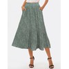 Oyamiki Ladies Green Skirt Elastic Trendy Polka Dot Summer Skirts