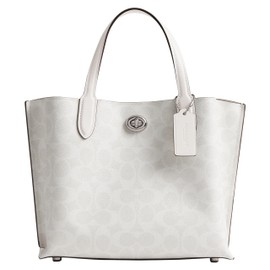 Coach Willow Tote 24 in Signature Canvas, LH/White Chalk