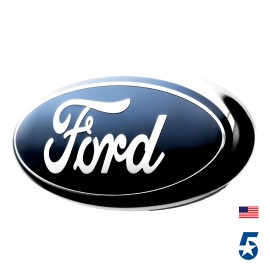 AZUL Y CROMO 2005-2014 Ford F150 REJILLA DELANTERA/PORTÓN TRASERO 9 pulgadas emblema ovalado 1 pieza