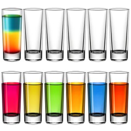 eispap 2 Ounce Shot Glasses Heavy Base, Small Liquor and Spirit Glasses, Durable Tequila Bar Glasses For Alcohol and Espresso Shots, Shooter Glass Set 2oz / 60ml (12-clear)