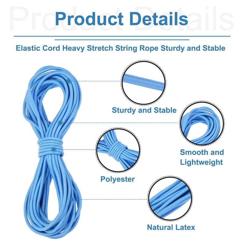 sourcing map Bungee Cord Elastic Cord Heavy Stretch String Rope